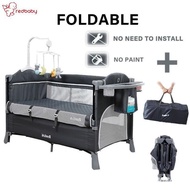 twinklePortable Infant Baby Cot Playpen Travel Bed Double-deck Playpen Babycot Upgraded Multifunctional 2 Layer With