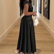 Elegant And Simple Daily Wear Asymmetrical A-Line Midi Dress With Stand Collar And Cinch Waist,Ladie