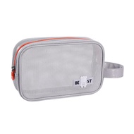 Mesh Cosmetic Bag Large Capacity, Summer Beach Makeup Organizer, Lightweight Travel Toiletry G2h9