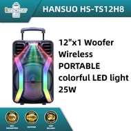 HANSUO HS-TS12H8 New arrival Plastic Rechargeable subwoofer 12 inch audio speaker