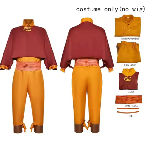 Aang Cosplay Costume 2024 Editio Avatar The Last Airbender Role Play for Halloween Anime Comic Con A
