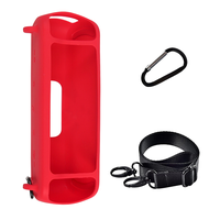 Silicone Case For Anker Soundcore Motion+ Bluetooth Speaker Waterproof Ruer Travel Carry Pouch With Carabiner(Red)