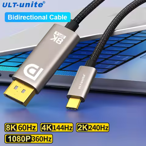 DisplayPort to USB C Cables 8K60Hz Bidirectional 4K HDR 32Gbps Type C to DP Cable Cord Wire For MacB