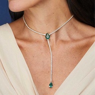 Fashion Pendant Water Drop Necklace Non-Fade Rhinestone Clavicle Chain Strobe Jewelry Female neckce