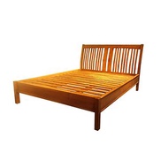 【吉迪市100%全柚木家具】ETBE005J 柚木雙人床架組 弧面 雙人床