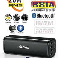 GMC 881A Portable Bluetooth Speaker + FM Radio + USB Super Bass Steady (COD) MALL 89