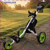 [chiwanji4x] Folding Golf Cart Portable Lightweight Three Wheel Golf Trolley Push Cart for Golf Cour