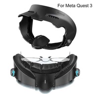 For AMVR Latest Version PU Leather Face Mask Cover for Meta Quest 3 VR Glasses Interface Silk Fabric