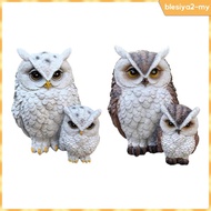 [BlesiyaedMY] Owl Statue, Bird Sculpture, Garden Decoration, Resin Figurine for Table, Yard, Shelf, 