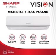 AC 1PK SHARP AH-A9UCY + PASANG / 9UCYN 1 PK LOW WATT R32
