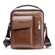 Tas Selempang Pria Messenger Bag PU Leather - 8602 - Brown Berkualitas