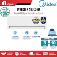 [KL Express Installation] Midea 5 Star Inverter Air Cond | I-Clean | Coolflash | AI ECOMASTER