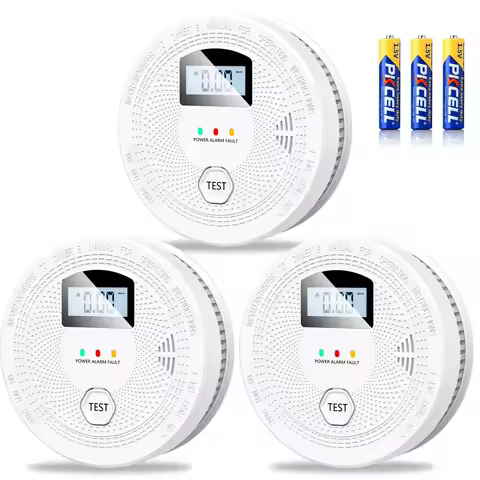 Smoke Detector and Carbon Monoxide Detector Combo with LED Indicators, 2 in 1 CO & Smoke Alarm, Batt
