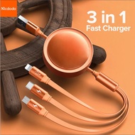 Mcdodo 3in1 Data Cable Fast Charging Cable Type C Micro Mikro Cables 1 Meter Organizer Compatible Wi