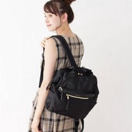 日本 passage mignon 黑色尼龍布 手提 背囊