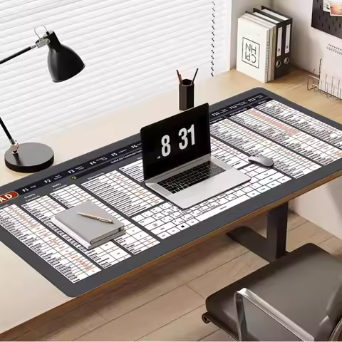 CAD Shortcuts PU Leather Desk Mat | XXL Extended AutoCAD Keyboard Large Mouse Pad, Non-Slip Large Mo