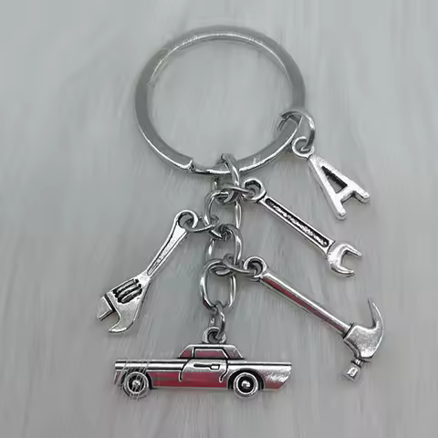 Mechanical Keychain Dad Father Initial Keychain Father's Day Gift Letter A-Z Truck Keychain Truck Ke