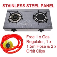 STROM Gas Stove Cooker(Stainless Steel Panel Gas Stove) SIRIM APPROVED Dual Hybrid Burner Gas Stove