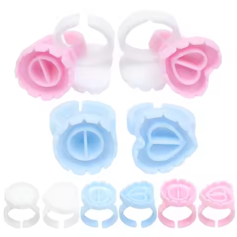 100pcs/bag Disposable Eyelash Extension Glue Ring Cup Tattoo Pigment Holder Container Lash Tools Sup