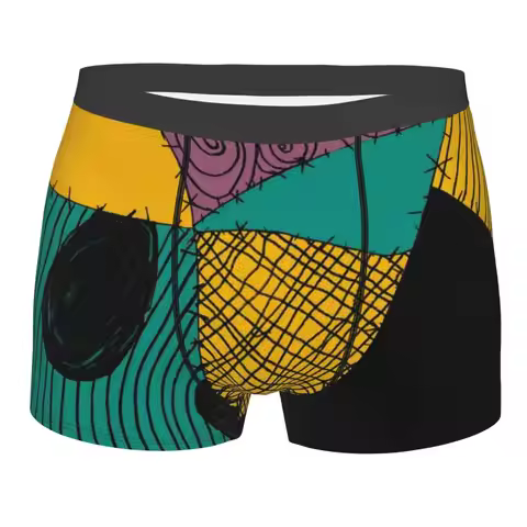 Custom The Nightmare Before Christmas Underwear Men Stretch Sally's Dress Boxer Briefs