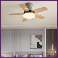 36/42/48 Inch Electric Ceiling Fan Light Full Spectrum Solid Wood Ceiling Fan Lamps Bedroom Mute LED
