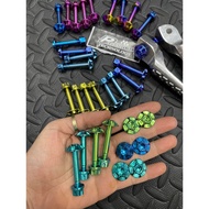 ( Sao 2 Tầng Titan Ốc+Tán M6 M8 Xỏ Gác Chân) Cặp ốc Titan Gr5 xỏ gác chân 6li40 8li40 nhiều dòng xe 