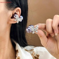(warmseen) Luxury Rhinestone Butterfly Earbud Clip Detachable Scratch-Free  Earbuds Decoration for W