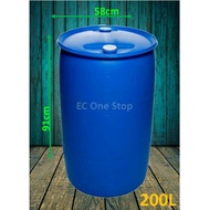 200L Tong Biru Drum Biru Plastik / Blue Plastic Drum