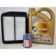 HONDA ODYSSEY RB1, RB2 2.4 2003y-2008y AIR FILTER + OIL FILTER + KOYOMA 5W40 FULLY SYNTHETIC ENGINE 