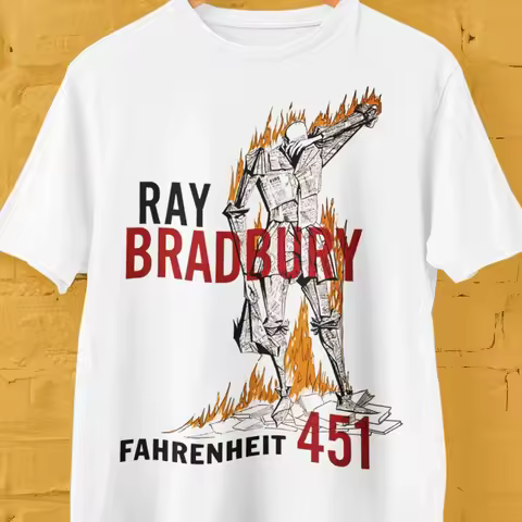 Fahrenheit 451 T Shirt, Ray Bradbury Shirt, Dystopian Shirt, Book Lovers Gift, rment-Dyed T-Shirt