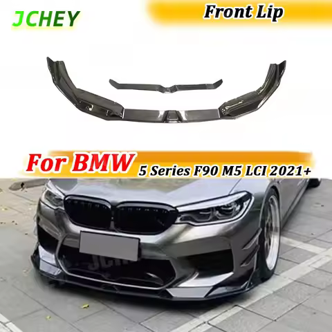 JCHEY Carbon Fiber for BMW 5 Series F90 M5 LCI 2021+ Front Lip Chin Spoiler for BMW 5 Series F90 M5 