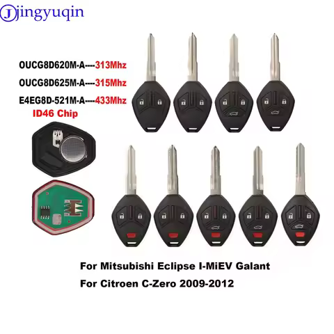 jingyuqin Car Key ID46 For Mitsubishi Galant Eclipse I-MiEV For Citroen C-Zero 2009-2012 OUCG8D620/6