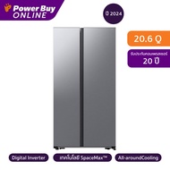 Samsung ตู้เย็น Side by Side 20.6 คิว Inverter (สีเงิน) รุ่น RS57DG4000M9ST