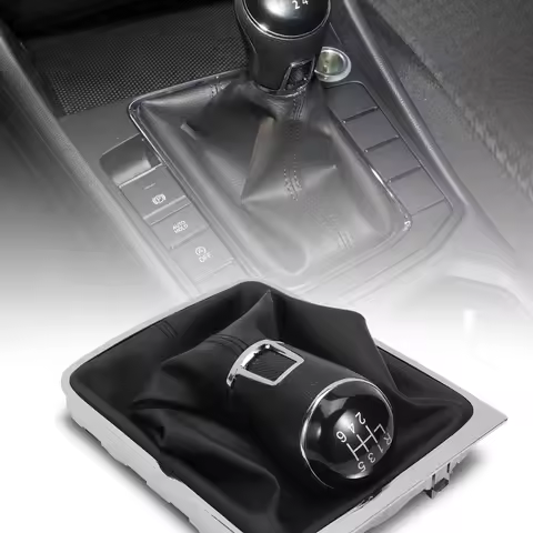 6 Speed Manual Gear Shift Knob With PU Leather Boot Cover 3AA711113A FOR Volkswagen VW Passat B7 362