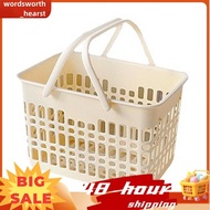 Double-Ear Hollow Bathroom Bath Basket Drain Portable Vegetable Washing Basket Cute Storage Basket