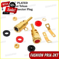BINDING POST GOLD TERMINAL SPEAKER PRESS JACK SOCKET BANANA PLUG 4 MM BY PRIA JKT BEST