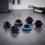 Single LED Headlight Adapter Lamp Holder for H4 H1 H11 H7 9005 9006 H3 Socket  Pemegang Lampu Penyes