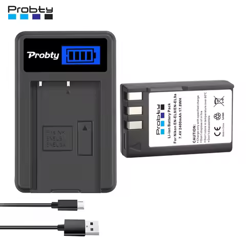 EN-EL9 EN-EL9A EN EL9 EL9A ENEL9 Batteries + LED Charger for Nikon D40 D40X D60 D3000 D5000 Digital 