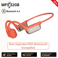 New Original True Bone Conduction Earphones Wireless Bluetooth 5.4 IPX8 Waterproof Headphones Music
