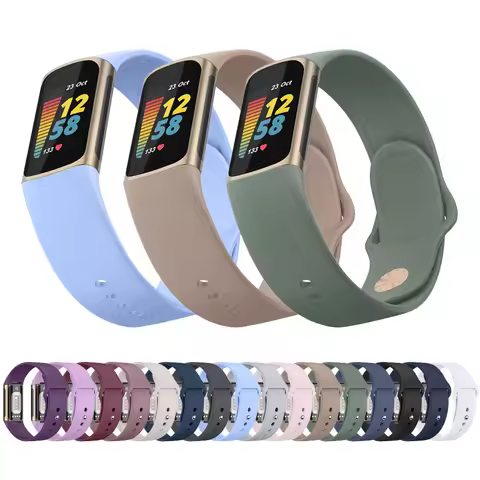 Silicone Smartwatch Strap for Fitbit Charge 5 Band Bracelet for Fitbit Charge 5 Strap Adjustable Wat