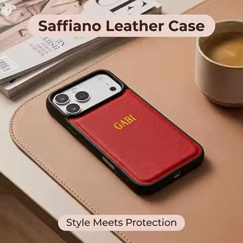 Vintage Saffiano PU Leather Protective phone Case Custom Hot Stamping Font Slim Phone Cover for iPho