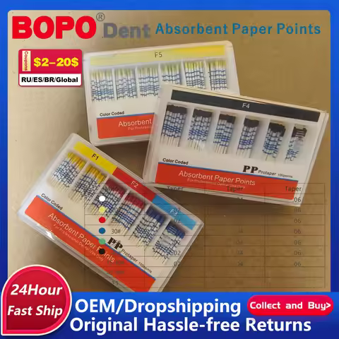 Dental Endodontics Paper Tips Cone Disposable Guttahanger Taper F1 F2 F3 Absorbent Fiber Poles Point