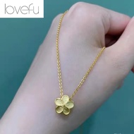 Original 18k Saudi Gold Pawnable Legit Small Peach Blossom Necklace Gold Female Transfer Bead Pendant Saudi Gold Clavicle Chain Girlfriend Couple Birthday Gift