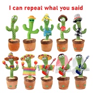 Dancing Cactus Repeat Talking Toy Electronic Plush Toys Can Sing Record Lighten USB Charging Early Education Funny Gift