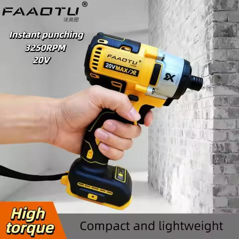 FAAOTU DCF887 Brushless Electric Impact Driver Cordless Screwdriver Electric Impact Drill Compatible
