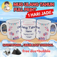 Happy BIRTHDAY / PRINTING CUSTOM HAPPY BIRTHDAY MUG / BIRTHDAY GLASS SOUVENIR / BIRTHDAY GIFT COOL G