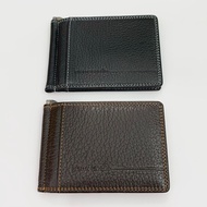 🇫🇷💵 Pierre Cardin 法國牛皮美式簡約超薄銀紙夾款男裝短款銀包 France Leather Simple Banknote Money Clip Wallet in Black / B