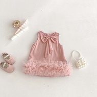 Baby Pink Bow Mesh Sleeveless Dress 3-36 Months Baby Clothes