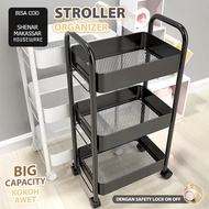 Maggie 3-Tier Iron Trolley Dentist Trolley/ 3-Tier Multipurpose Trolley Rack Wheels Salon Trolley/