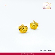 WELL CHIP Apple Studs Earrings - 916 Gold/Anting-anting Kancing Epel - 916 Emas